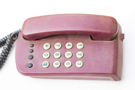 Vintage red telephone (retro)の写真素材