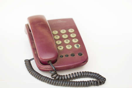 Vintage red telephone (retro)の写真素材