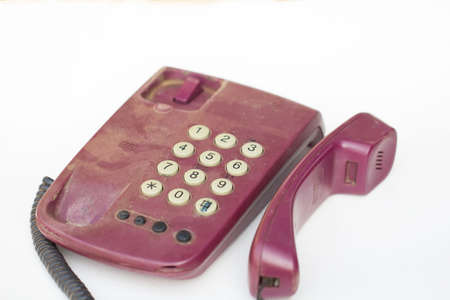 Vintage red telephone (retro)