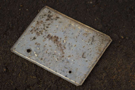 old rusty car plate (license)の写真素材