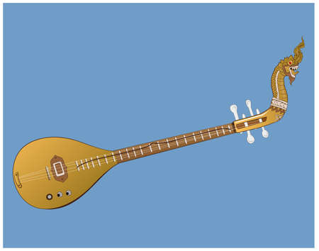 Vector illustration of a harp with stringed instruments There are many types according to locality. In the northeast region of Thailandのイラスト素材