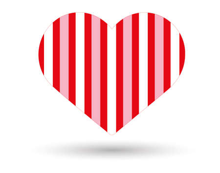 Heart icon, colored lines inside, shadow, white backgroundのイラスト素材