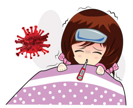 vector, Inscription COVID-19. World Health Organization WHO introduced new official name for Coronavirus disease named COVID-19 The virus enters the lungs.のイラスト素材