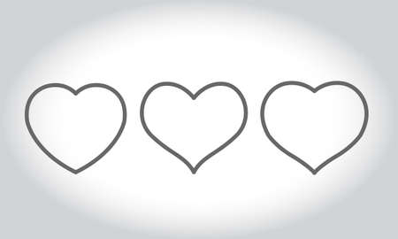 Vector design of a gray line heart-shaped symbol, on a gray backgroundのイラスト素材