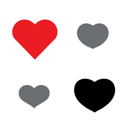 Collection of heart illustrations, Love symbol icon set, love symbol, White backgroundのイラスト素材