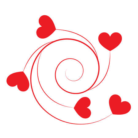 Swirling heart vector illustration On a white backgroundのイラスト素材
