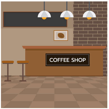 Illustration, vector inside the cafeのイラスト素材