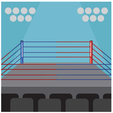 Illustration, vector inside the stadium and boxing ringのイラスト素材