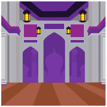 Ritual hall inside a mosque. Vector Illustration.のイラスト素材