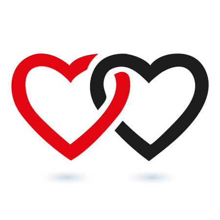 Two hearts on a white backgroundのイラスト素材