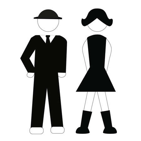 male and female symbol next to the toilet, icon vector, on a white backgroundのイラスト素材