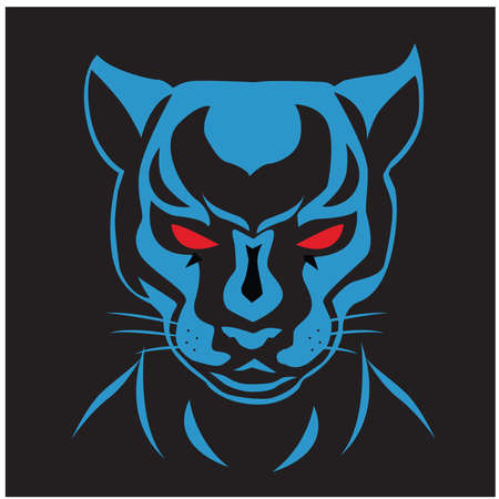 Panther illustration. 
panther logo ,art, icon , symbol,
panther  line art colours vector. graphic vector.のイラスト素材