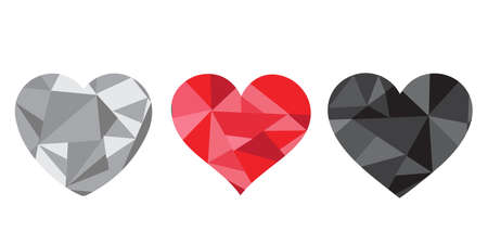 Vector Heart symbol, polygon, on a white backgroundのイラスト素材