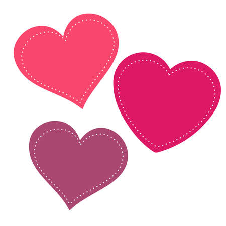 Collection of vector shapes of hearts in many different styles on a white background.のイラスト素材