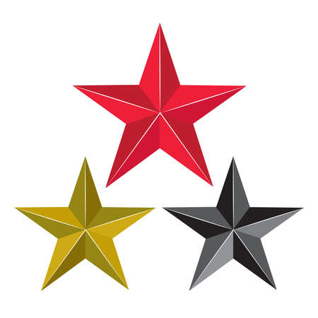 Three star,Icon Vector,Logo illustrationのイラスト素材