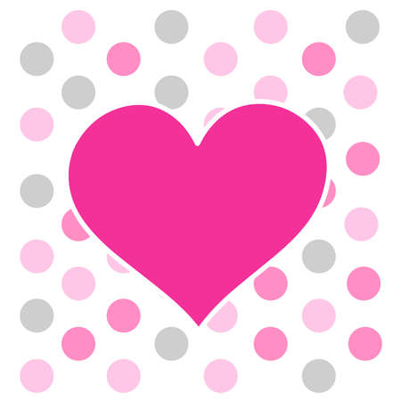 heart collection There is a small circle on the back, cute, on a white background.のイラスト素材