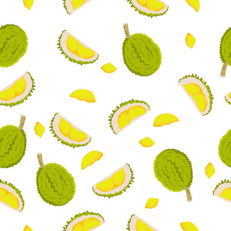 A seamless pattern of Durian. vector illustration.のイラスト素材