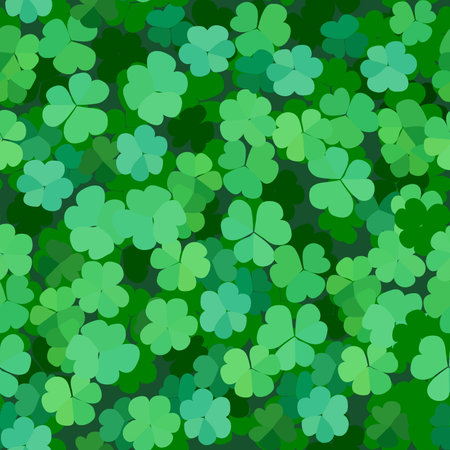 A seamless pattern of Clover leaves. vector illustration.のイラスト素材