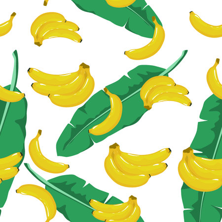 A seamless pattern of Bananas. vector illustration.のイラスト素材