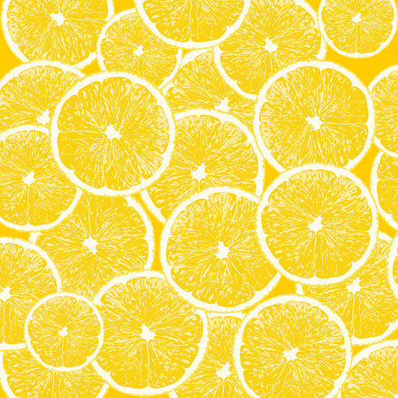 Lemon slice background, vector illustration.のイラスト素材