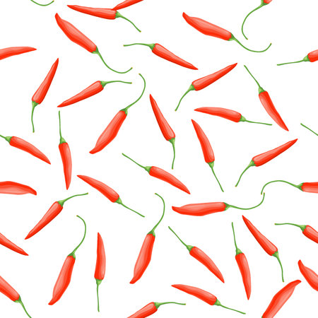 A seamless pattern of chili pepper, abstract background. vector illustration.のイラスト素材