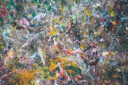 Oil paints on wooden, Vintage stylizedの写真素材