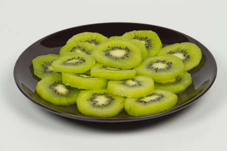 Many slices of kiwi fruitの写真素材