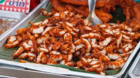 Deep fried pork,Thai street foodの写真素材