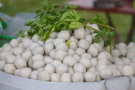 Steamed fishball in Thai market,Thai street food