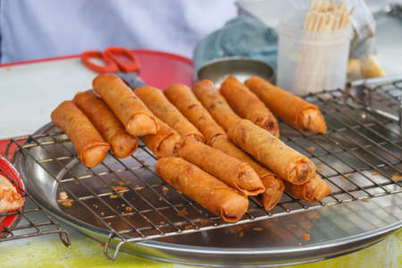 Typical Thai desserts for sale at a market,Thai street foodの写真素材