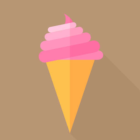 ice cream cones flat icon design with long shadow,esp10のイラスト素材