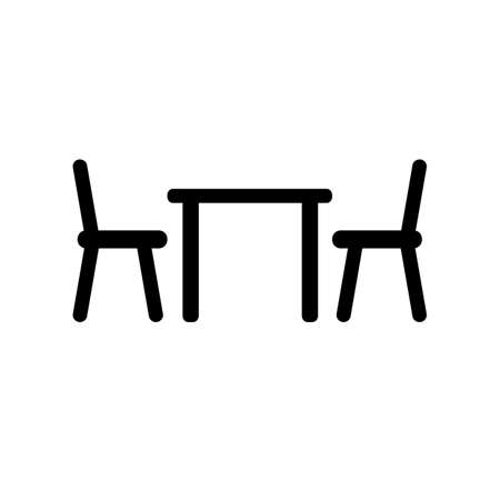 table chair vector icon flat design on white designのイラスト素材