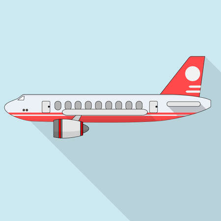 plane icon vector with long shadow,flat icon design,esp10のイラスト素材