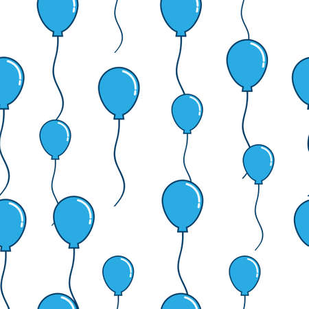 blue Balloons with Seamless Pattern  for background on white backgroundのイラスト素材