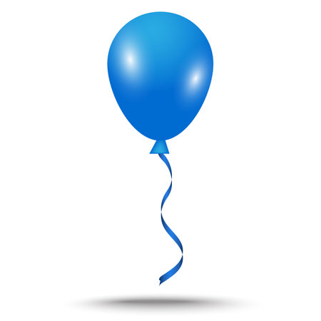 blue shiny balloon isolate on white backgroundのイラスト素材