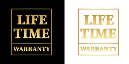 life time warranty logo with golden frame.Vector illustration.のイラスト素材