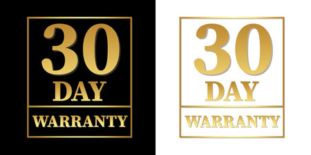 30 day warranty logo with golden logo.Vector illustration.のイラスト素材