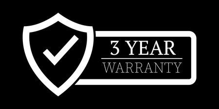 3 year warranty stamp on white background,flat style,Sign, label, sticker.Vector illustration.のイラスト素材