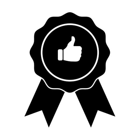 award medal icon over white background, silhouette style, vector illustrationのイラスト素材