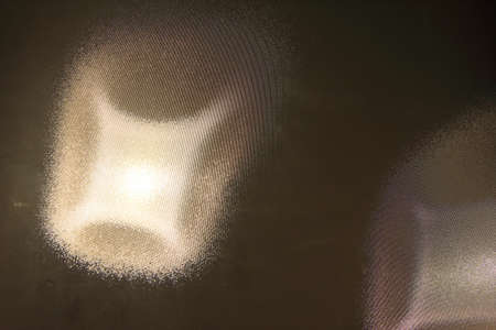 Abstract reflecting light behind the glassの写真素材
