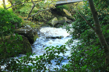 The River Owenboliska at Spiddal, Co. Galway, Ireland.の写真素材