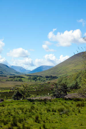 A view of a valley in Connemara, Co. Galway, Ireland.の写真素材