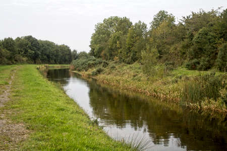 A rural landscape with a view of  Canalの写真素材