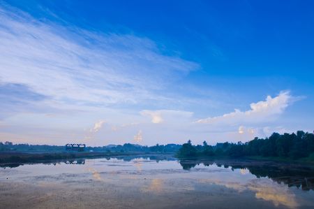The morning light atSilaporn village Chantaburi Thailand.の写真素材
