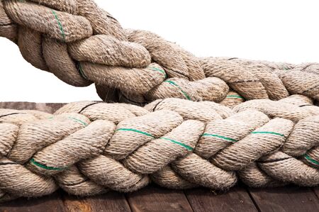 Close-up of rope isolated on white background