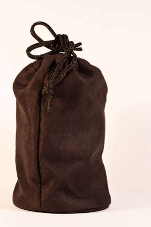 The Black cloth bag with white background.の写真素材