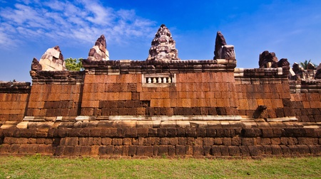 One of Taravathi styles - StokDokTom -Castle rocks at SraKaew Province in Thailand の写真素材