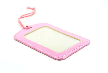 Pink Picture frame Isolated on white Background の写真素材