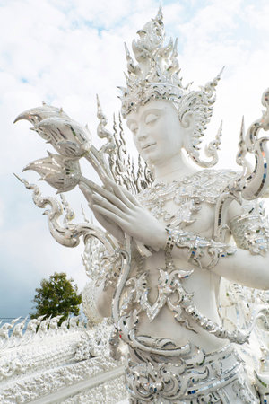 Famous white temple Wat Rong Khunの写真素材