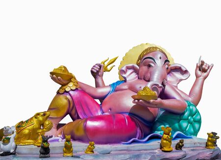 à¸ºBeautiful ganesha statue on white background.の写真素材